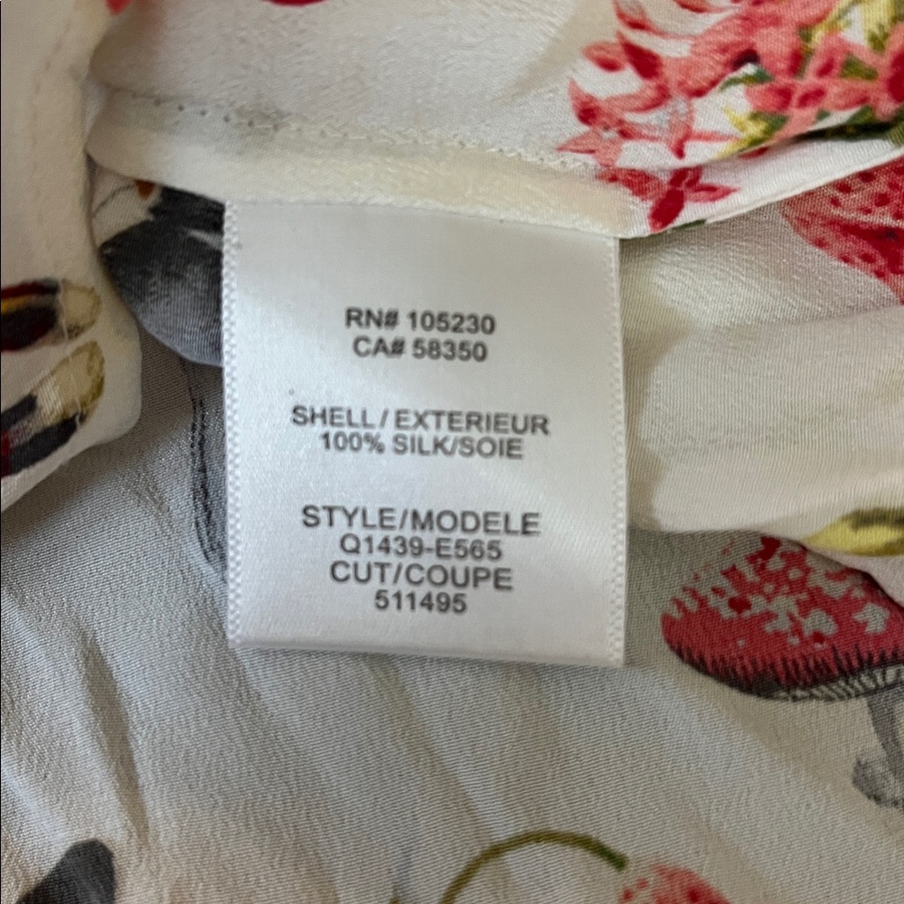 Equipment Silk Lyle Mushroom Season Floral Blouse Large - Picture 5 of 5
